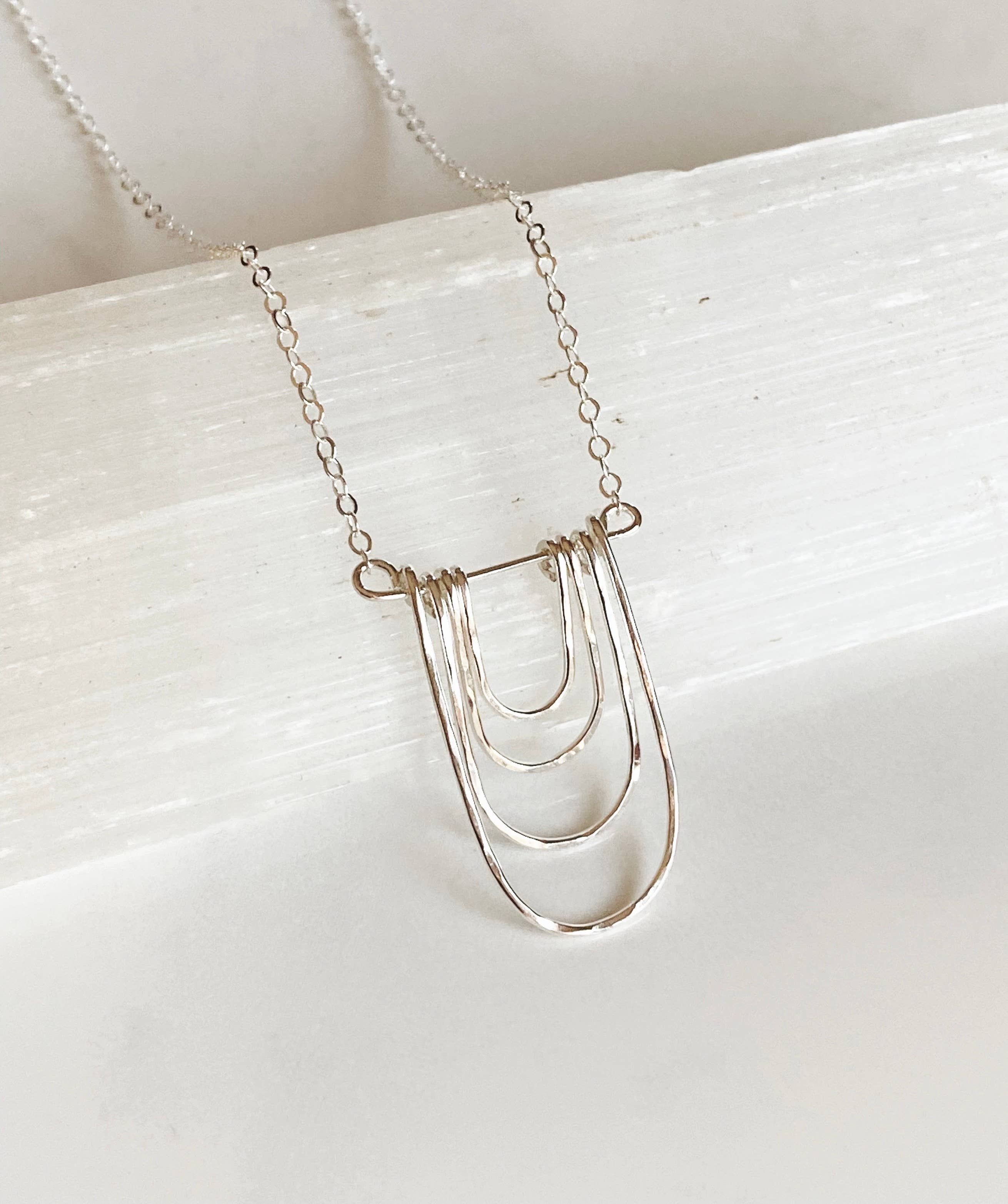 Bonnie Boardman Jewelry - Wholesale Pendant/Charm Necklace - Modern arc necklace-sterling silver2