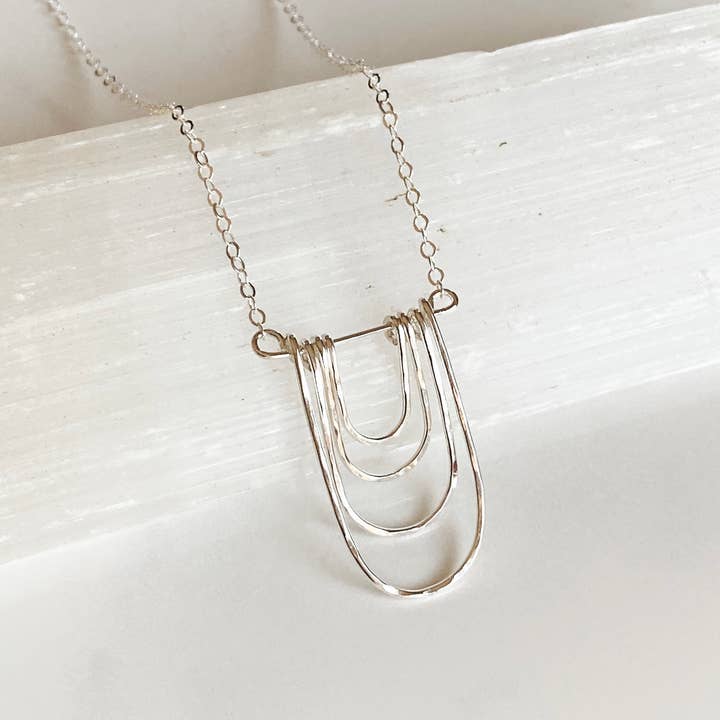 Bonnie Boardman Jewelry - Wholesale Pendant/Charm Necklace - Modern arc necklace-sterling silver2
