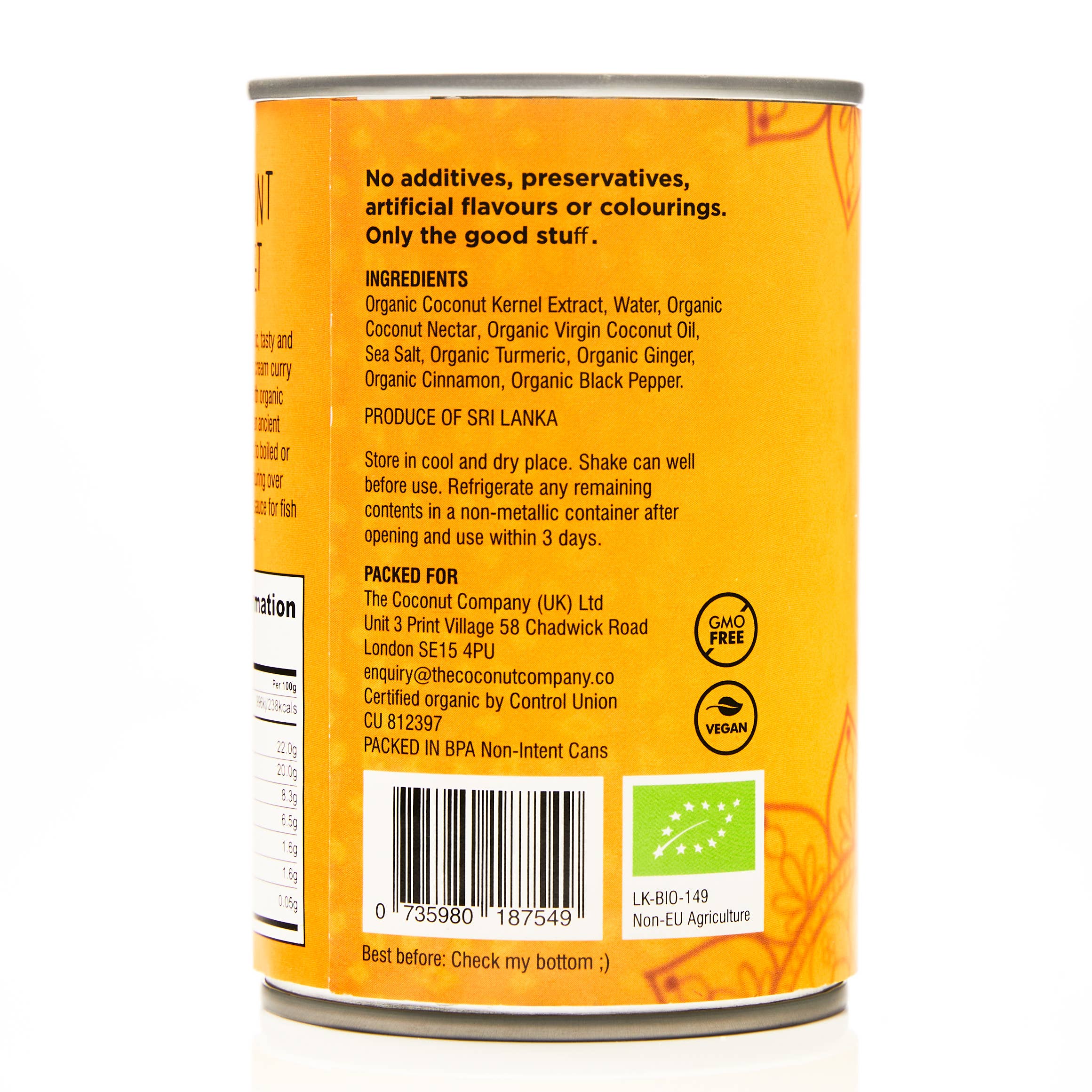 The Coconut Company - Wholesale Sauce - Organic Yellow Coconut Curry Cream - 400ml BPA-Free Can2