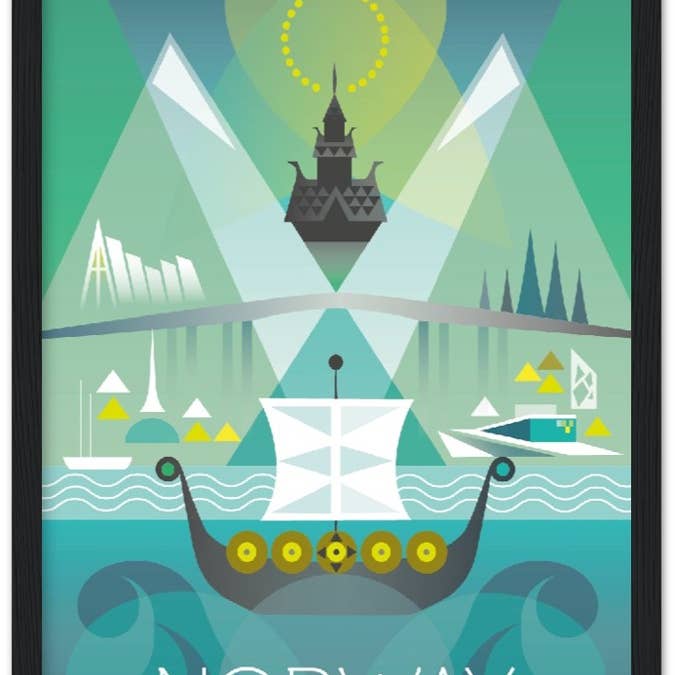 Norway Premium Matte Paper Wooden Framed Poster for wholesale by Max & Oscar