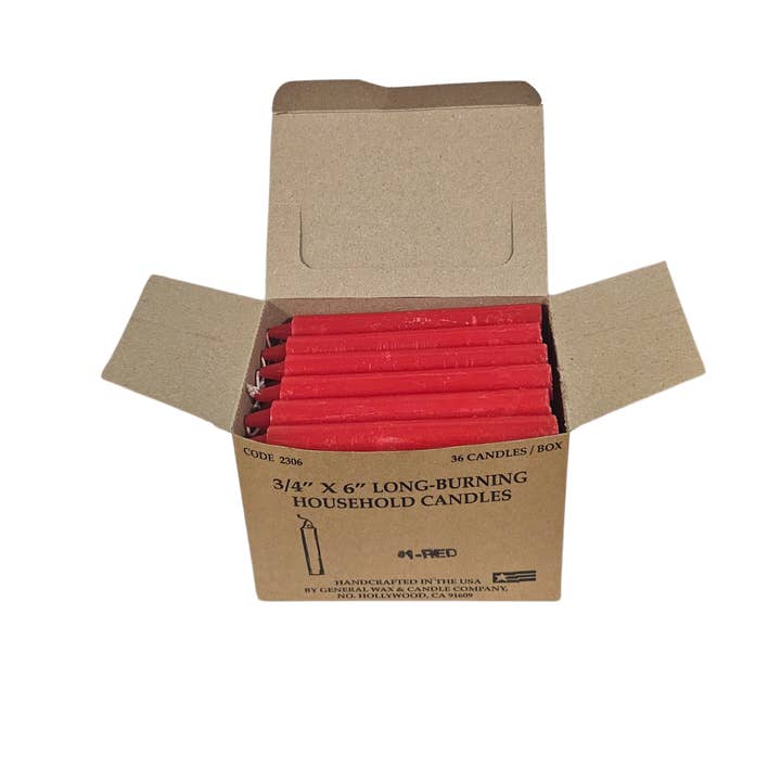 CANDELA SPELL ROSSA DA 15,2 CM (6") per la vendita all'ingrosso da parte di Botanica Luz Del Dia Inc