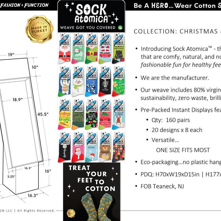 KYNC Custom - Wholesale Socks - Unisex - 160 Pairs Cotton Socks | Christmas Designs6