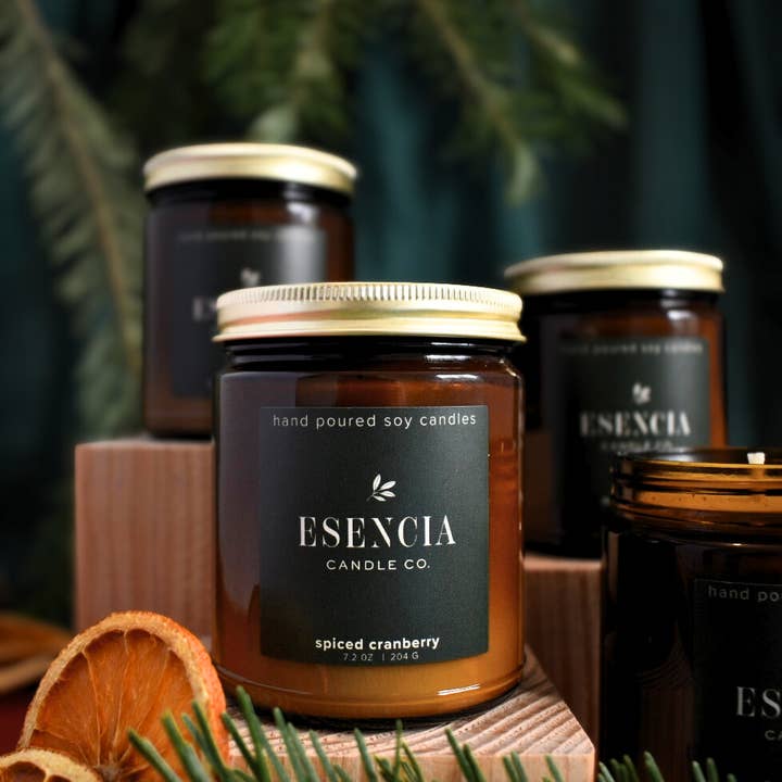 Spiced Cranberry Soy Candle for wholesale by Esencia Candle Co.