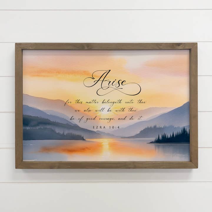 Arise Scripture Mountains - Landscape Canvas Art - Framed for wholesale by Hangout Home
