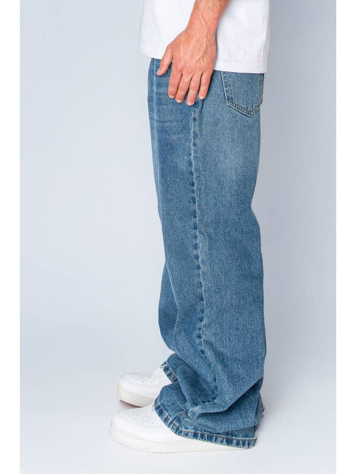 INDIGO DL1505 Super Wide Bottom Baggy Jeans (OPEN PACK) for wholesale on Faire