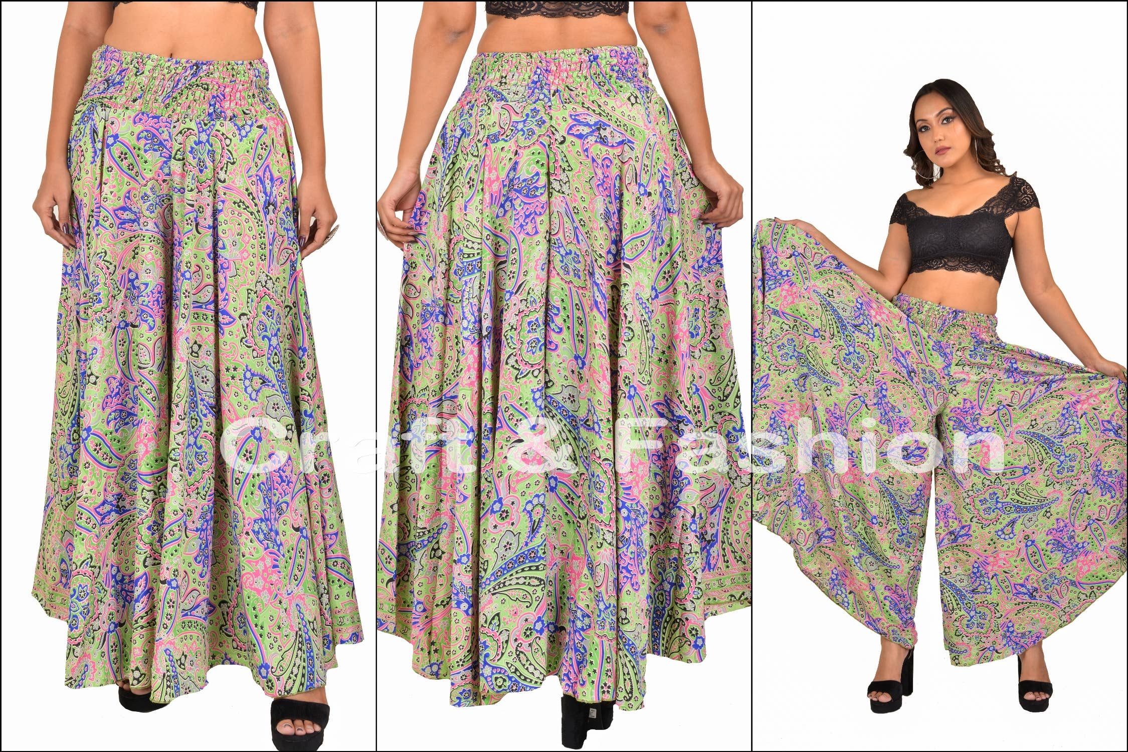 Meghcraft – wholesale Byxor - Dam – Trendiga Streetwear Breda Ben Silk Byxa Smocking Midja Byxa0