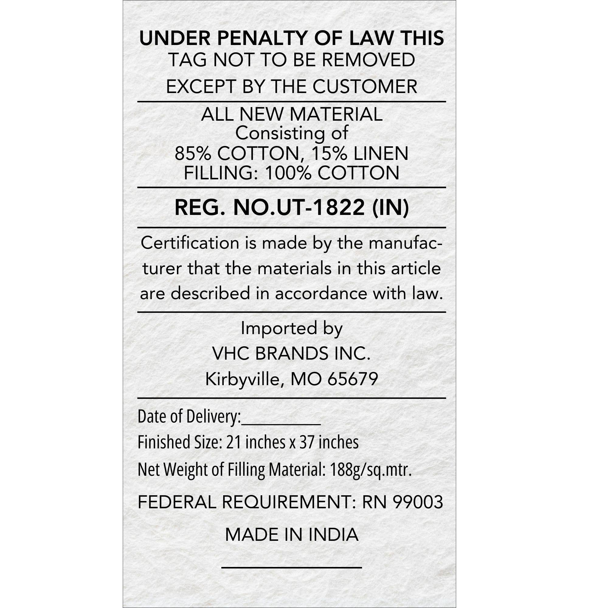 VHC Brands - Wholesale Bedding Pillowcase/Sham - Celebration King Sham 21x376