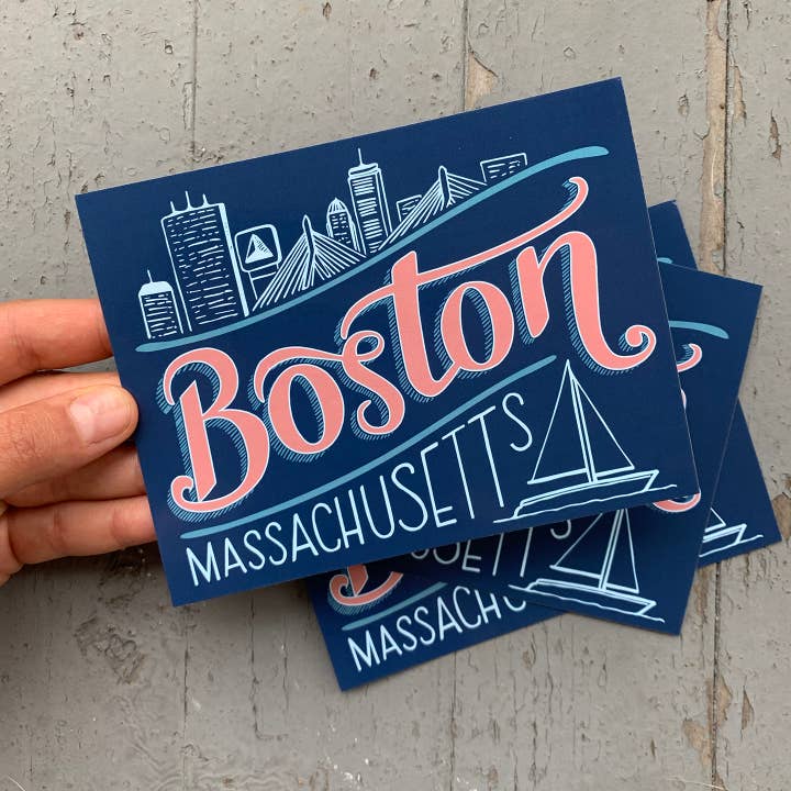 Elissa Surabian Art - Wholesale Postcard - Boston, Massachusetts Postcard