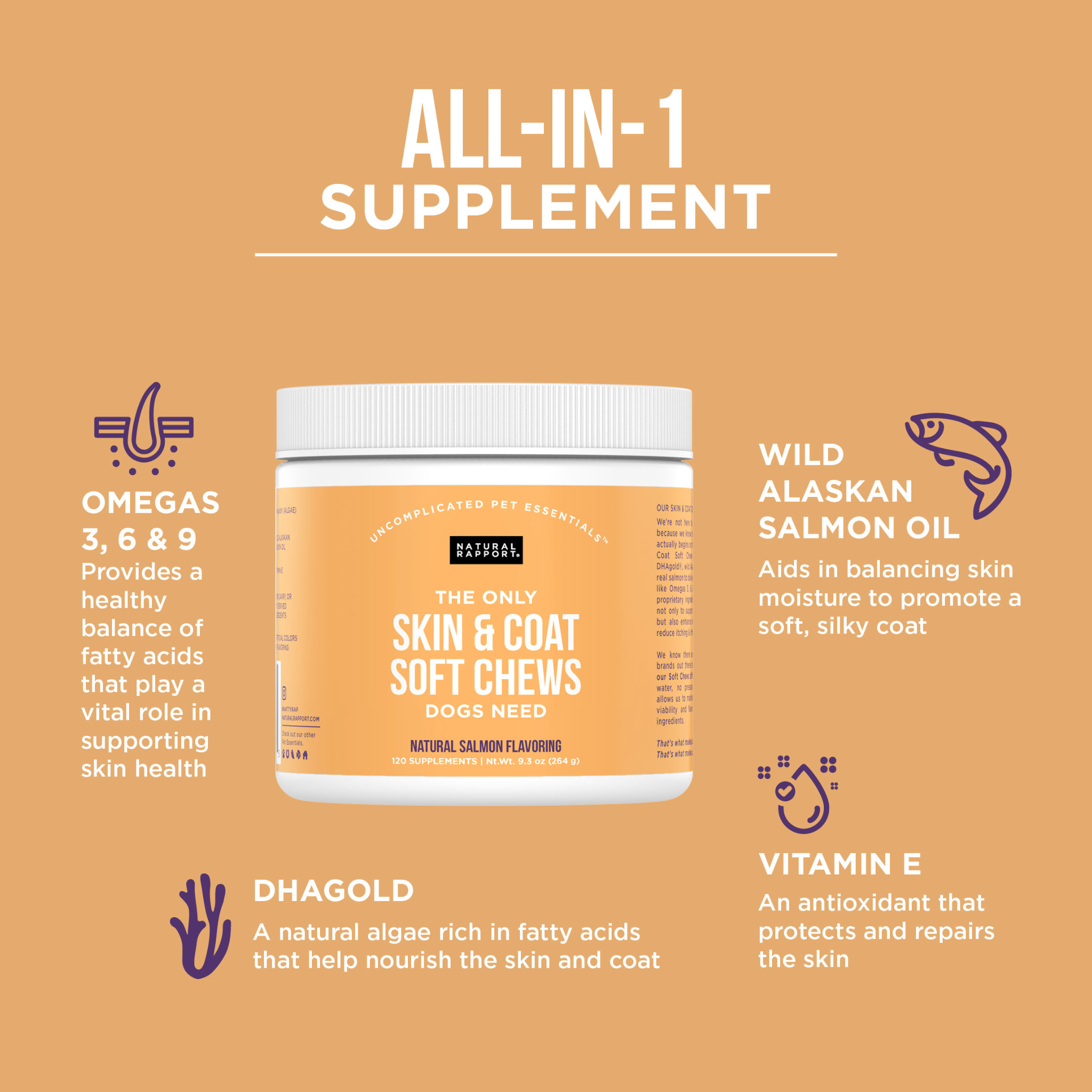 Natural Rapport - Wholesale Pet supplement – Dog - The Only Skin & Coat Soft Chews Dogs Need3