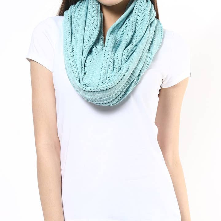 Darzzi - Wholesale Scarf - Women's - Pointelle Cotton Knit Scarf