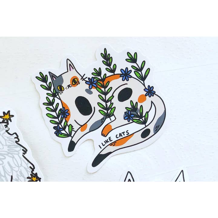 I LIKE CATS - Wholesale Sticker - Calico Cat Vinyl Decal Sticker3