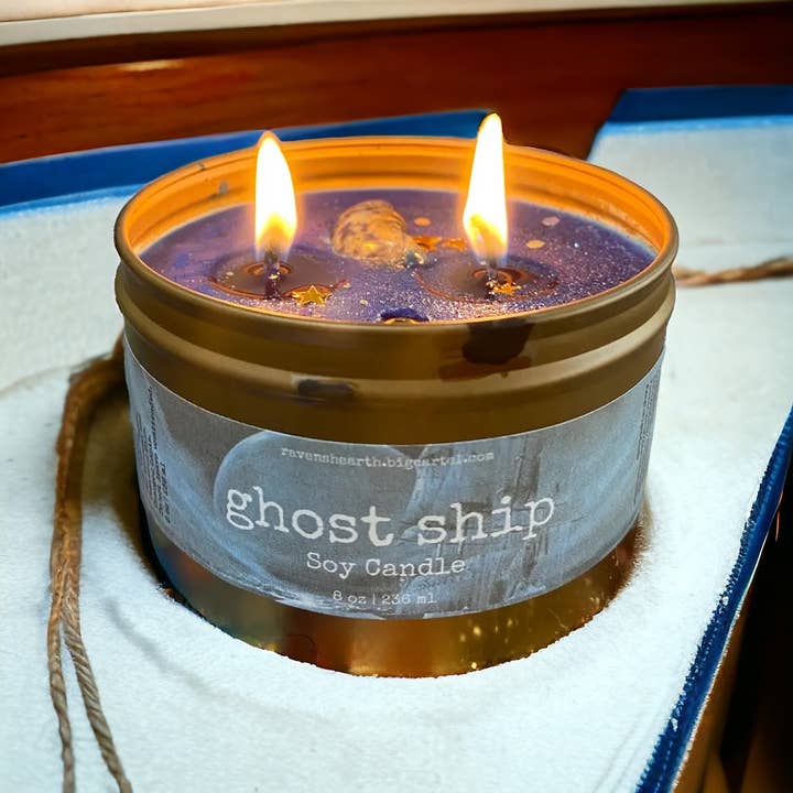 Raven’s Hearth - Wholesale Travel Candles - Ghost Ship Candle | Haunted Ocean Scent | Halloween4