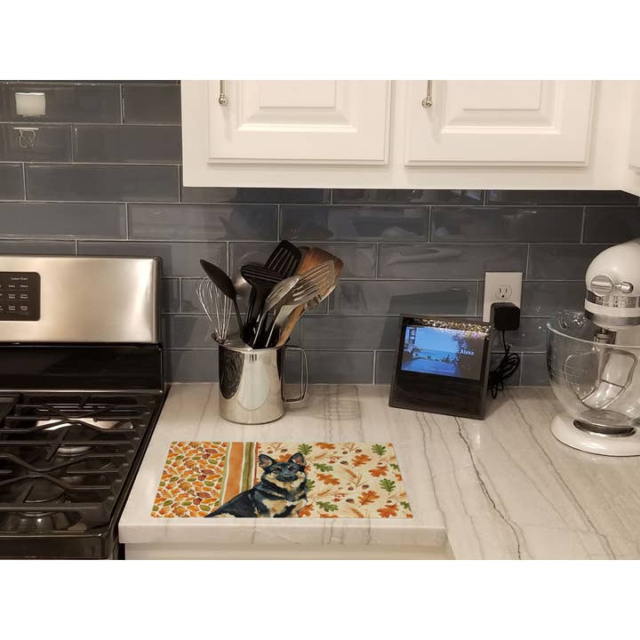 Sort og Tan Schæferarv Efterår Skærebræt W for engroshandel hos Caroline's Treasures