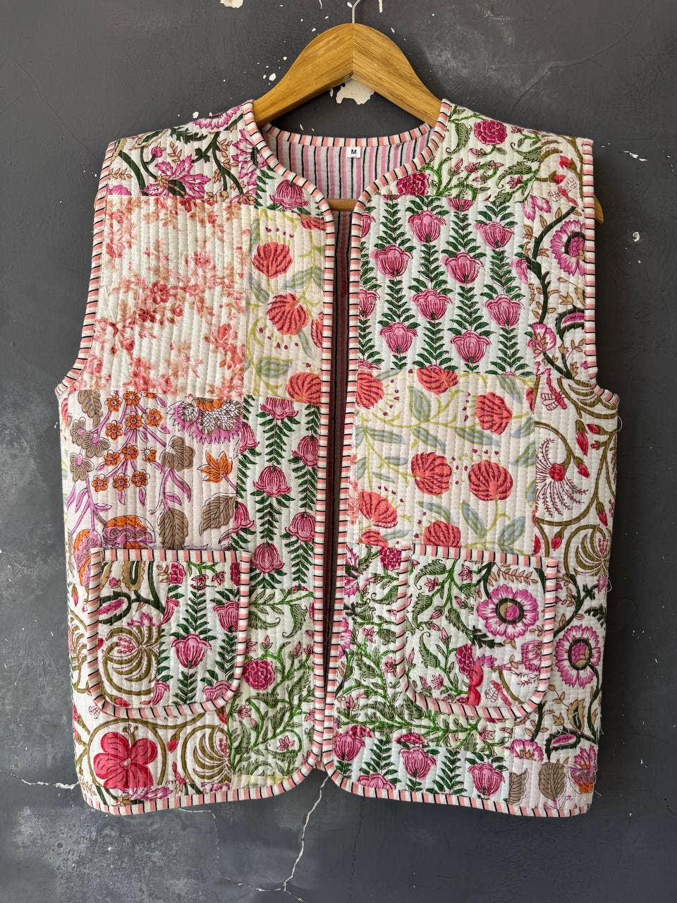 bhavnas boutique - Wholesale Jacket - Women's - Coat Quilted Sleeveless Vest Pure Cotton Patchwork Waistcoat6