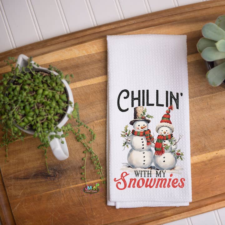 16"x24" Vintage Christmas Waffle Kitchen Towel for wholesale by JMCreationsNC