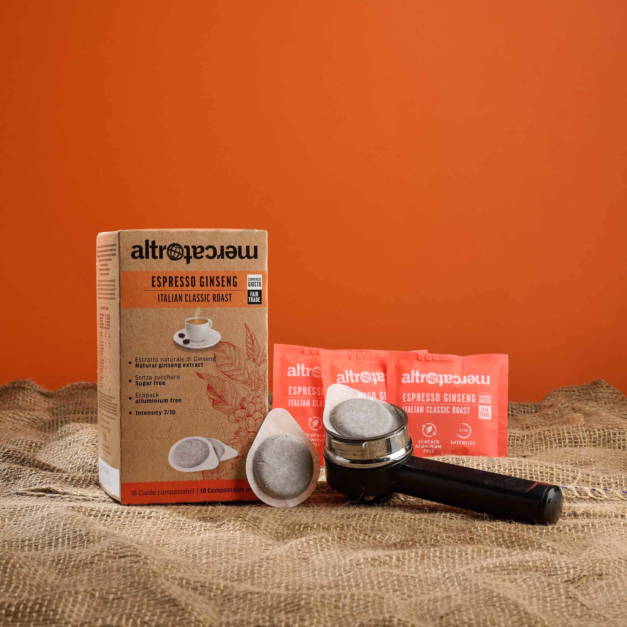 Altromercato – wholesale Instant coffee/espresso – Ginseng Espresso Coffee - Sugar-free - 18 pods - 126 g10