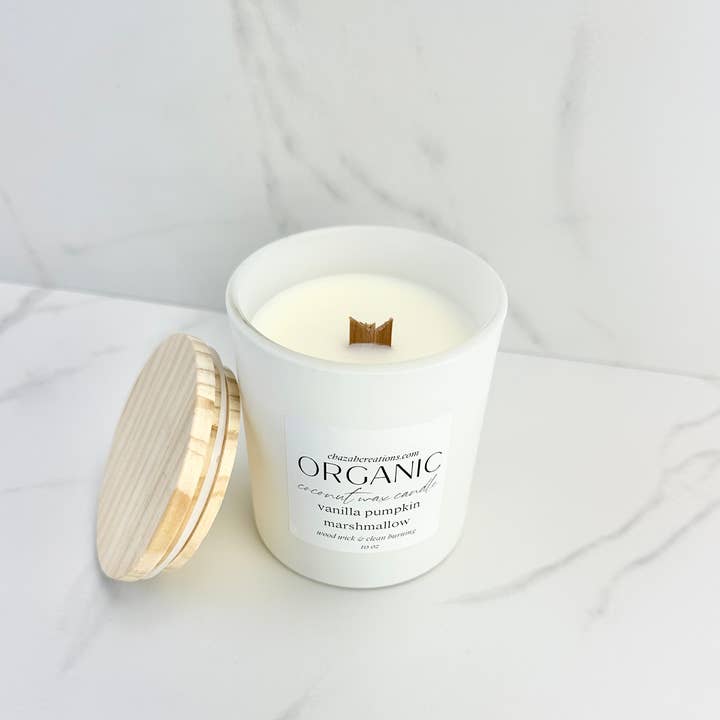 chazah creations, LLC - Wholesale Jar/Filled Candle - organic hand-poured coconut wax candle - 10 oz