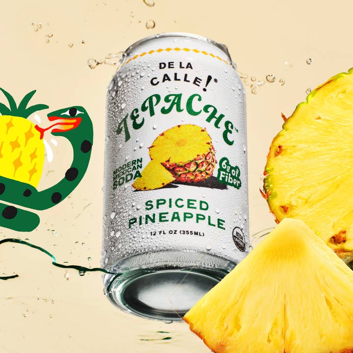 De La Calle Pineapple Spice Tepache Mexican Soda (12 pack) for wholesale by De La Calle