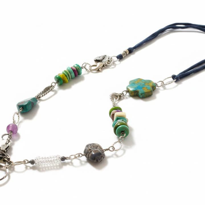 Bohemisk asymmetrisk halsband med ädelstenar för wholesale av Janine’s Jewelry Design