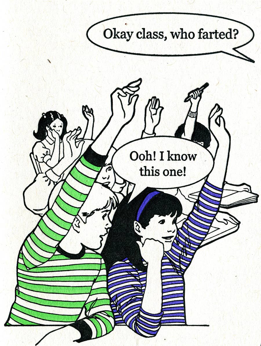 Lady Pilot Letterpress - Wholesale Everyday Greeting Card - Who Farted Greeting Card1