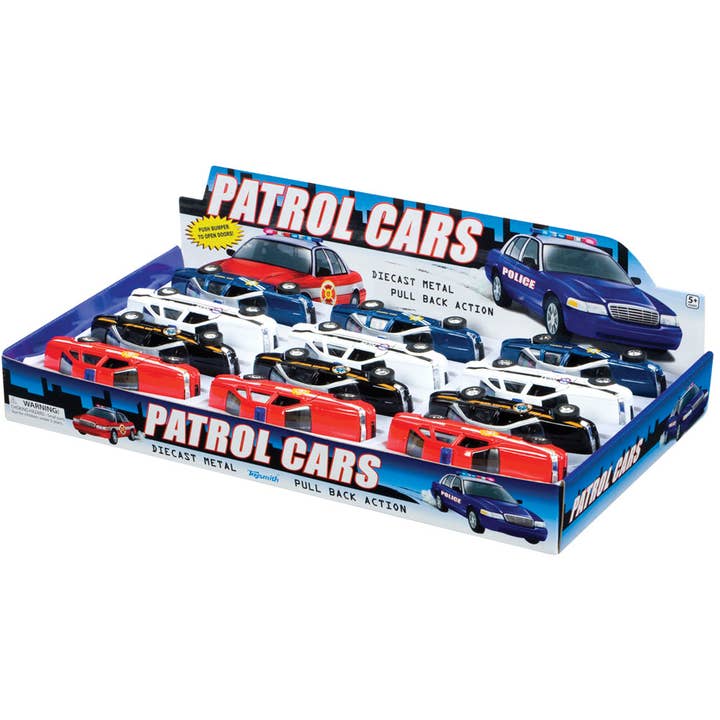 Toysmith - Wholesale Toy Car/Truck - Kids - Pull Back Patrol Cars, Police, Fire Chief, Highway Patrol