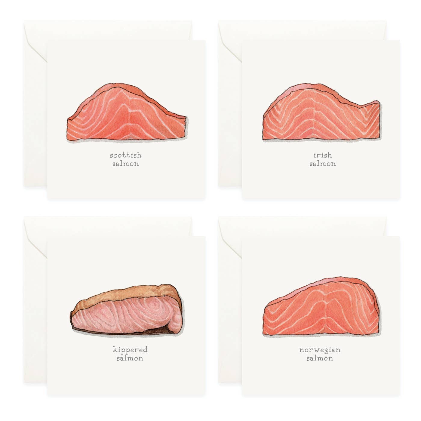 Yeesan Loh - Wholesale Stationery/Notecard Set - Mini Cards Set / Fish . Salmon (Smoked & Cured)2