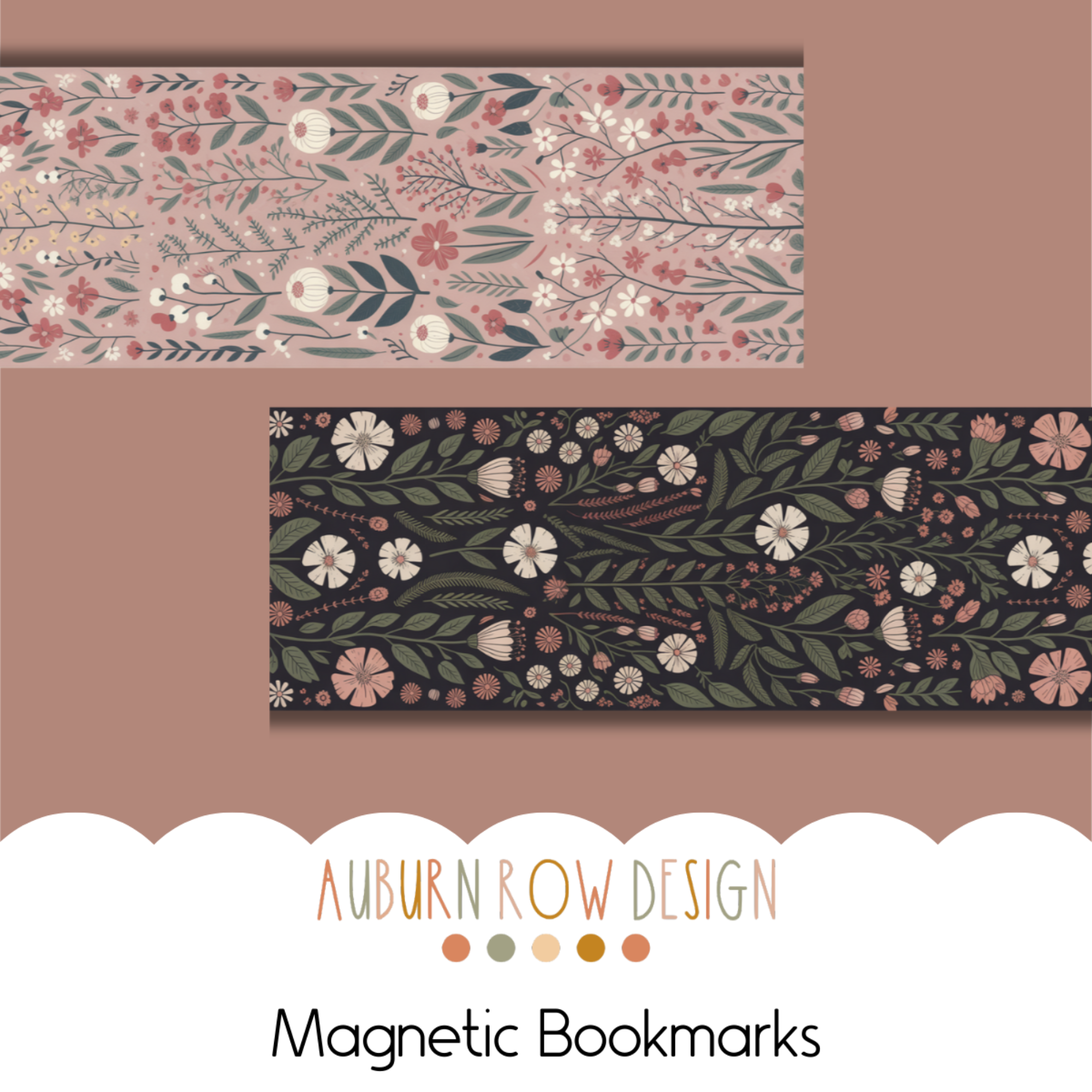 Auburn Row Design – Großhandel Lesezeichen – Cottagecore Blumen Magnet-Lesezeichen-Set1