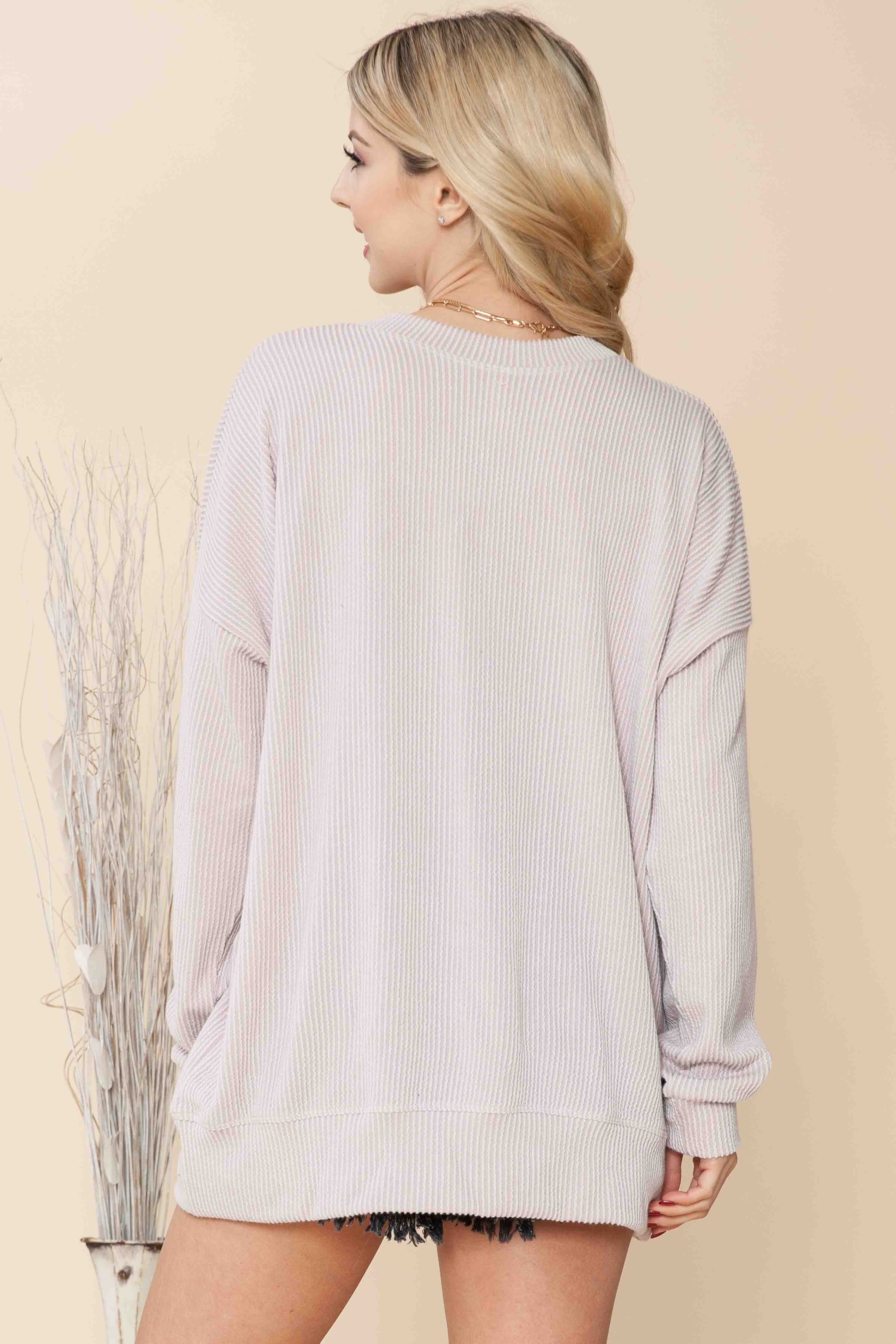 Burgundy Apparel - Wholesale Sweatshirt - Women's - WAVE RIB OVERSIZED SWEATSHIRT36