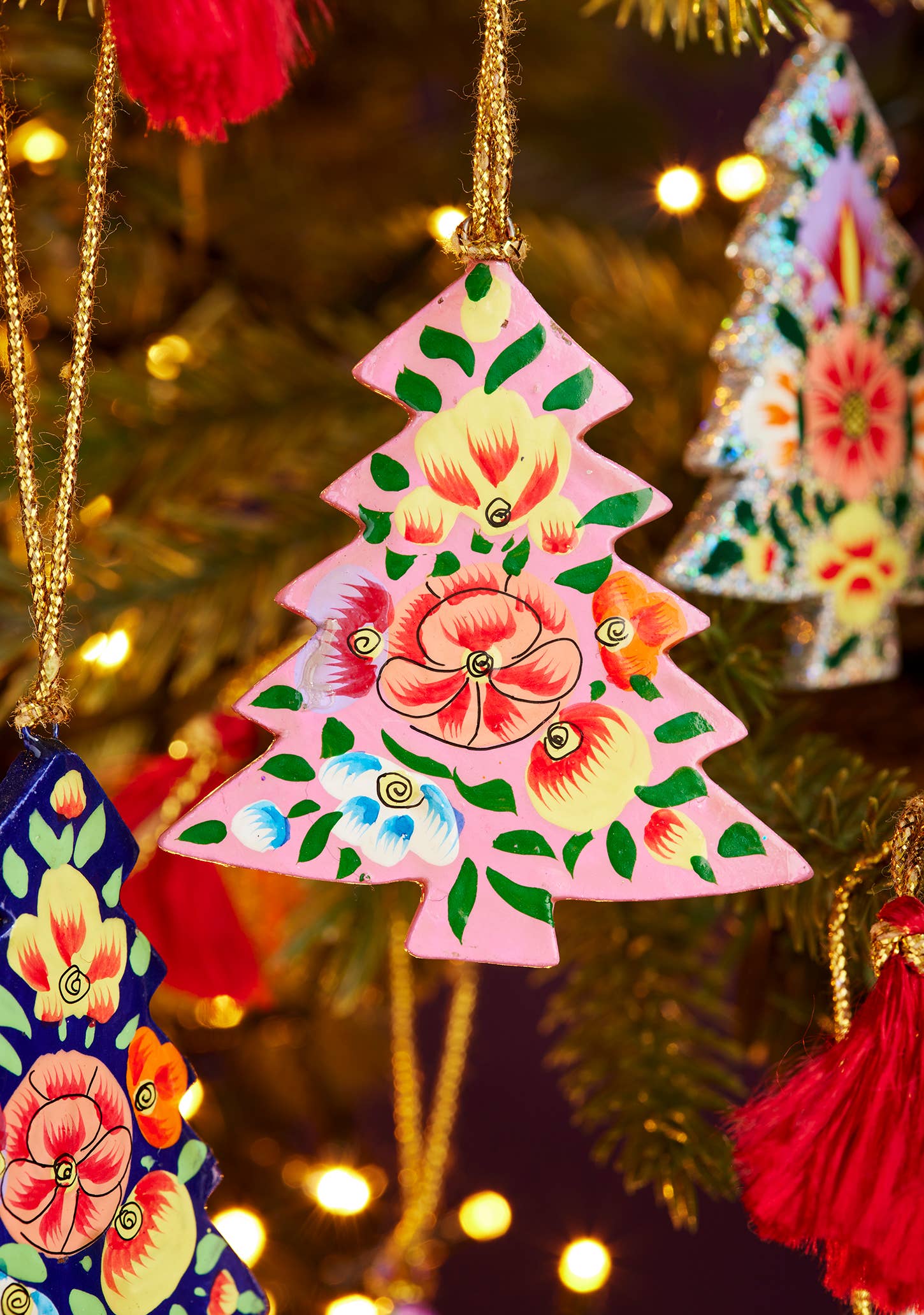 Namaste - Wholesale Christmas decoration - Kashmiri Floral Tree Handpainted Christmas Decoration1