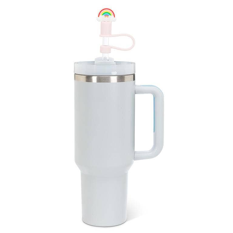 Abbott – wholesale Drinking straw – Set of 3 Assorted Jumbo Straws with Rainbow & Heart Caps13"H2