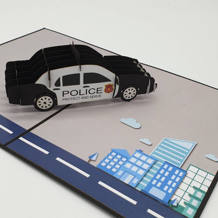 3D Pop Up Karte Polizei Auto für den Großhandel von Papier Paradies