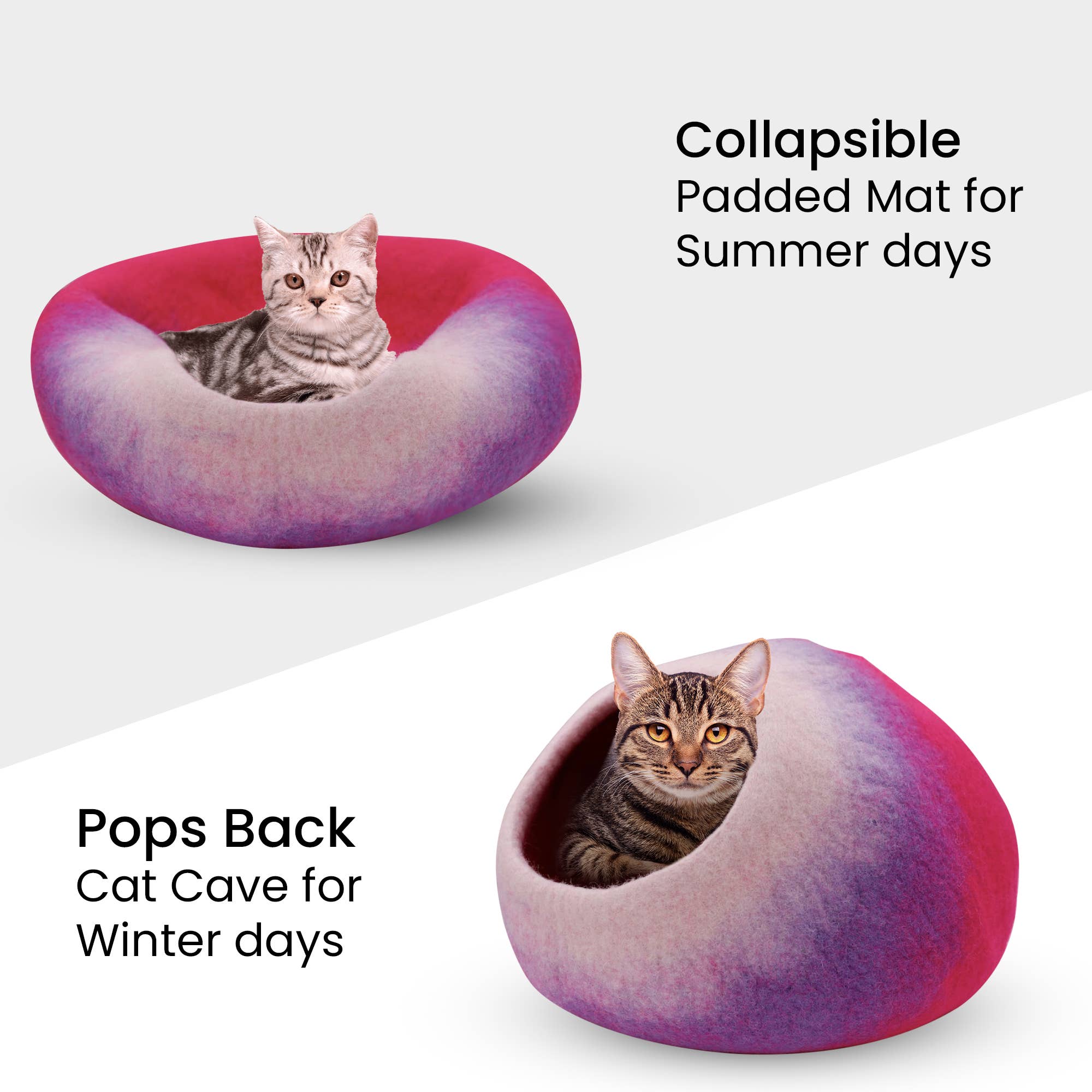 Lungta Imports – casota - Gato e cão por atacado – Caverna para Gatos de Lã Tingida à Mão / Cama e Casa Quente para Gatos18