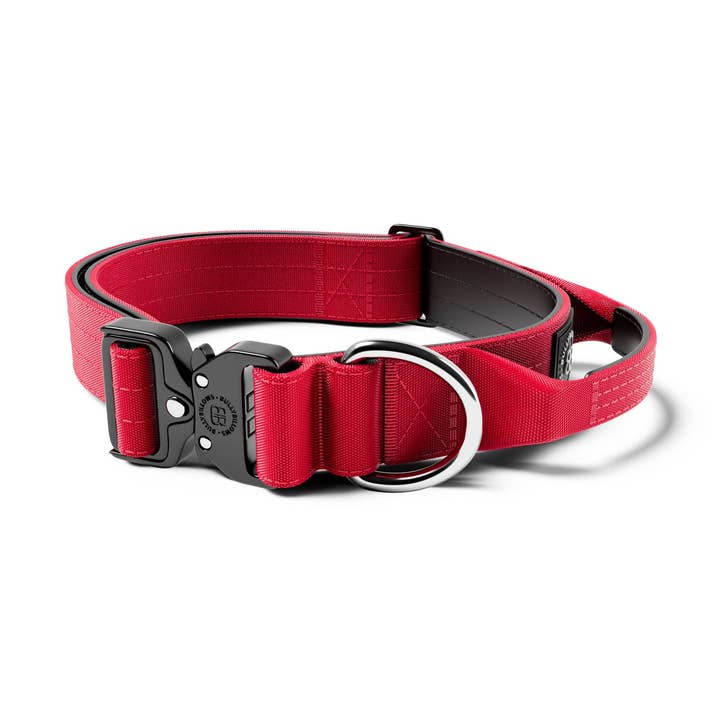 Coleira de Combate 4cm® | Com Pega & Clipe Classificado - Vermelho v2.0 por atacado de BullyBillows Ltd