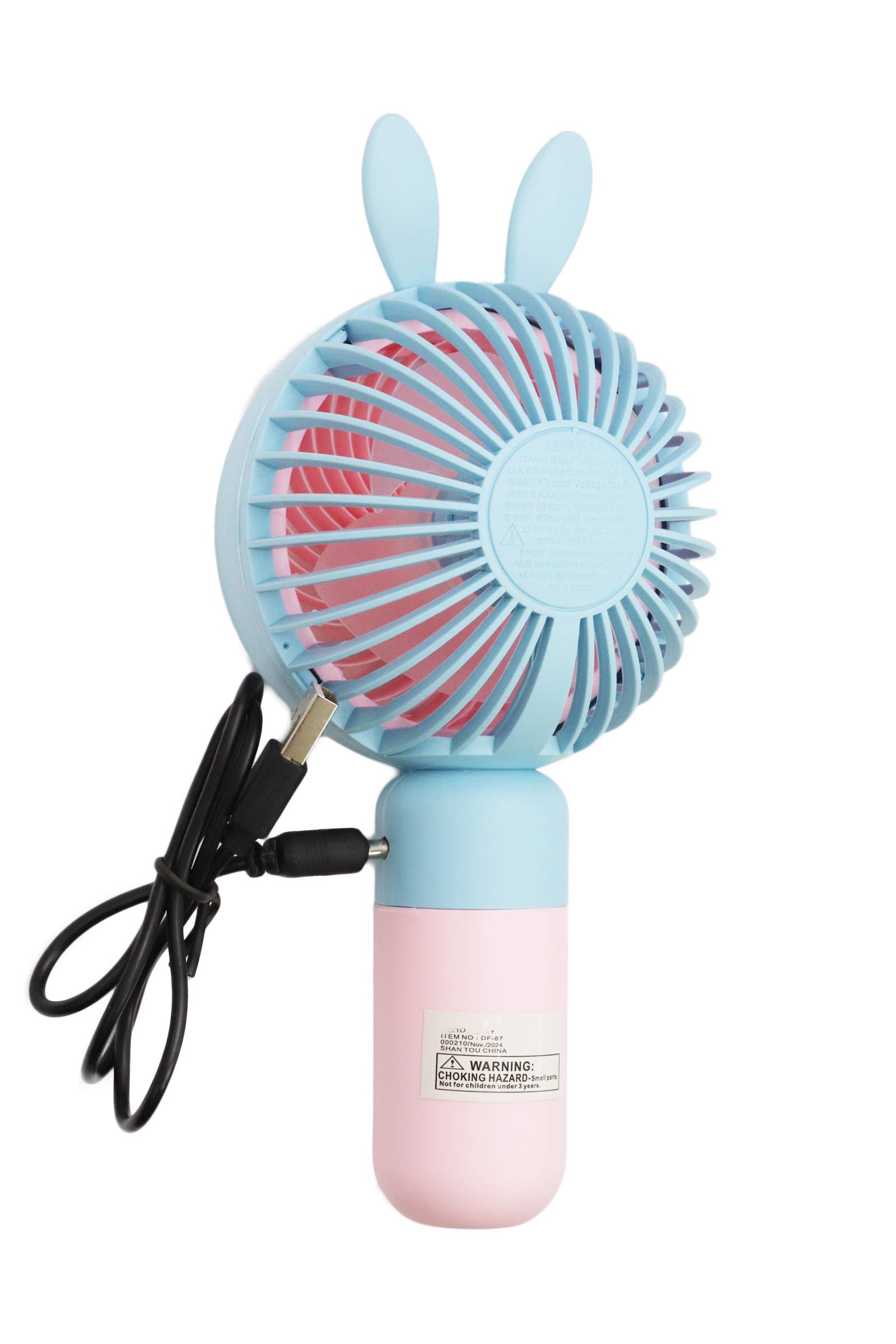 Cap Zone – wholesale Elektrisk handfläkt – Bunny Ear Matte Pastell Handhållen Elektrisk Fläkt - 12 st7