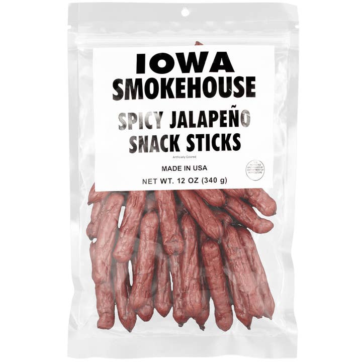 12 oz Snack Sticks Spicy Jalapeno (6/case) for wholesale by IOWA SMOKEHOUSE