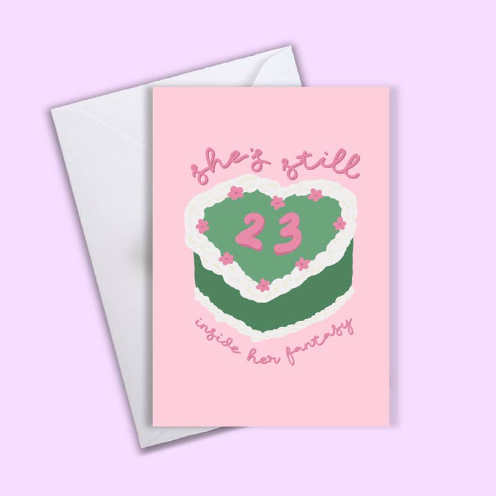 Danni Boden Designs - Wholesale Birthday Card - She's Still 23 Inside Her Fantasy-Taylor Swift Greeting Card