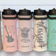24 oz double insulated water bottles engraved
for wholesale by Klamath products