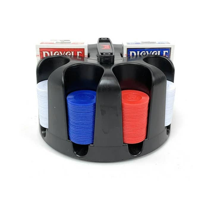 Cardshouse - Wholesale Card Game - Revolving Poker Chip Rack With Handle, 200 x Chips, 2 Decks5