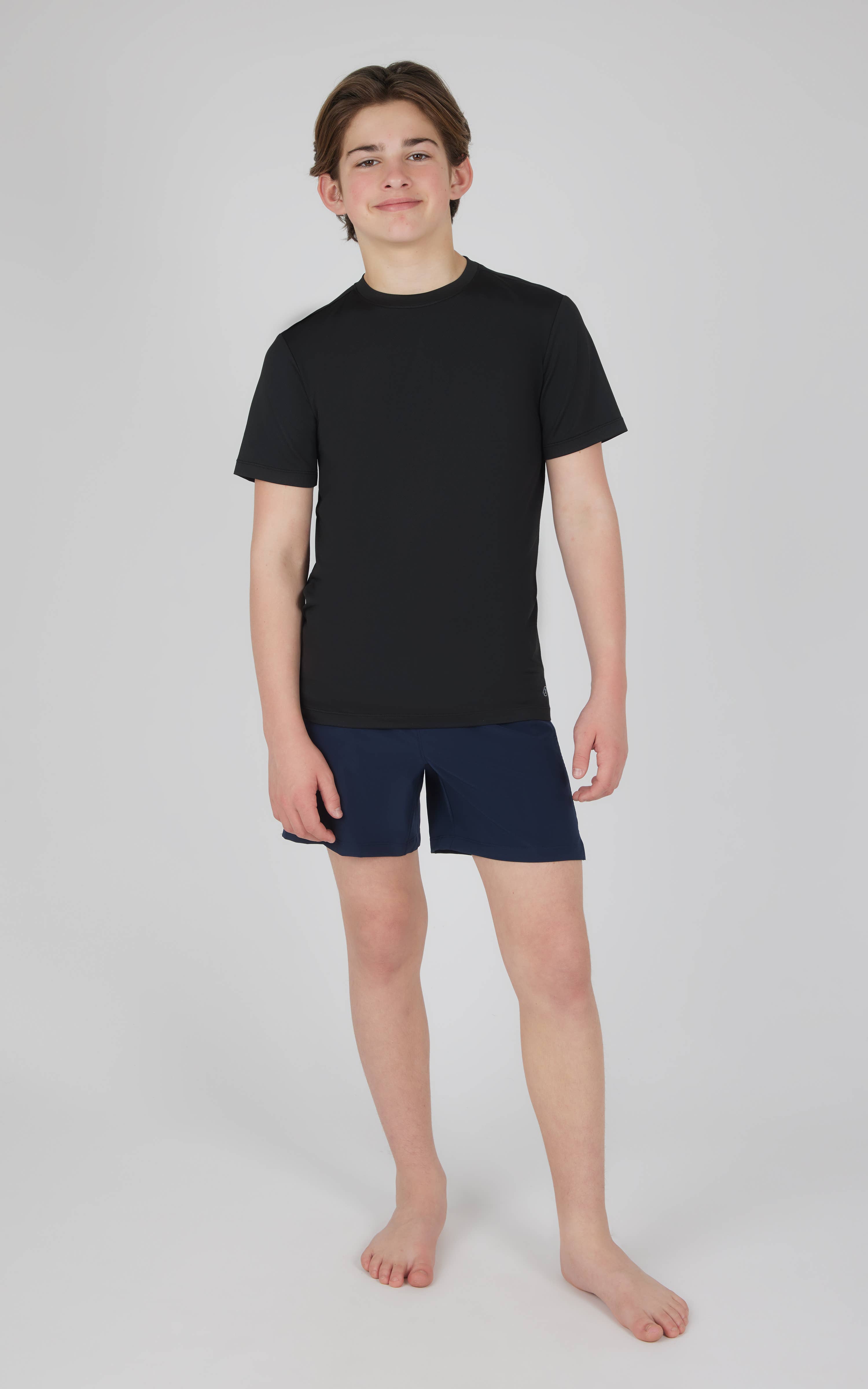 90 Degree by Reflex & Yogalicious - Wholesale Top & Short Set - Kids - Boys Mesh Tee, Soft Performance Tee, and Short - 3 PCS Set3