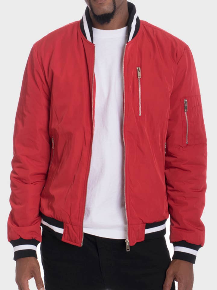 Luxury Padded Twill Jacket - Red for wholesale by WEIV