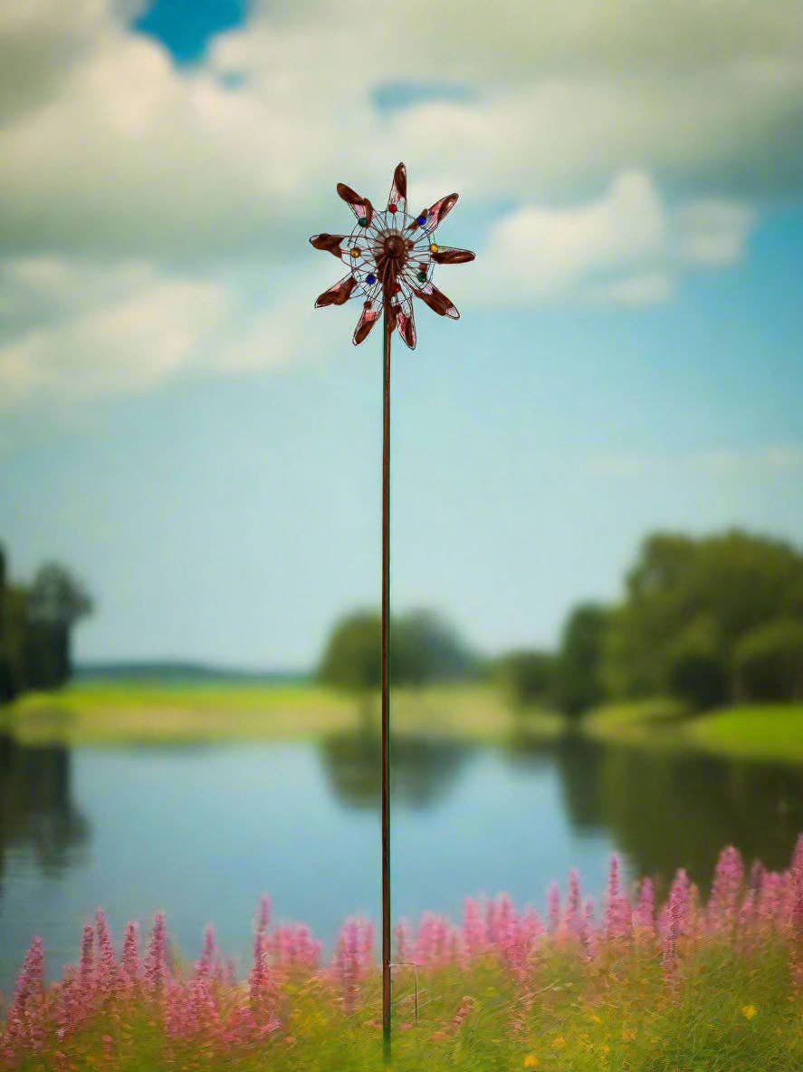 Marissa's Gifts – wholesale Wind spinner – Handmade Chelsea powder coated garden wind sculpture spinner measuring 190cm5