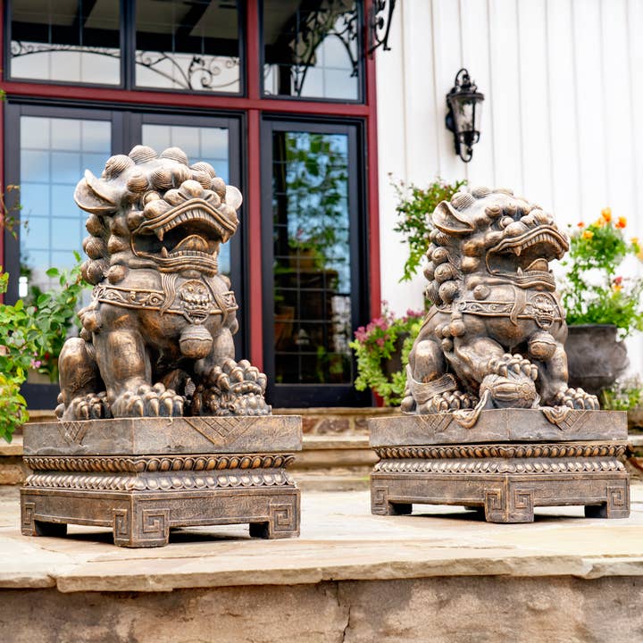 Zaer Ltd. International - Wholesale Sculpture - Magnesium Foo Dog Statues "Gan & An" 2PC/Set- Options5