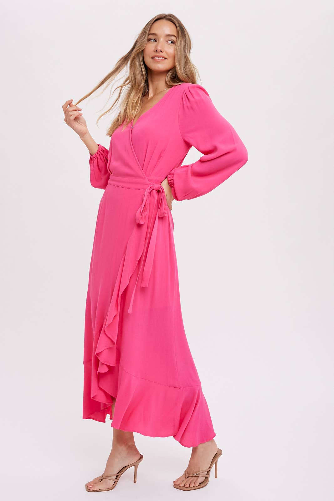 Bluivy – wholesale Dress – Women's – RUFFLE HEM MAXI WRAP DRESS31