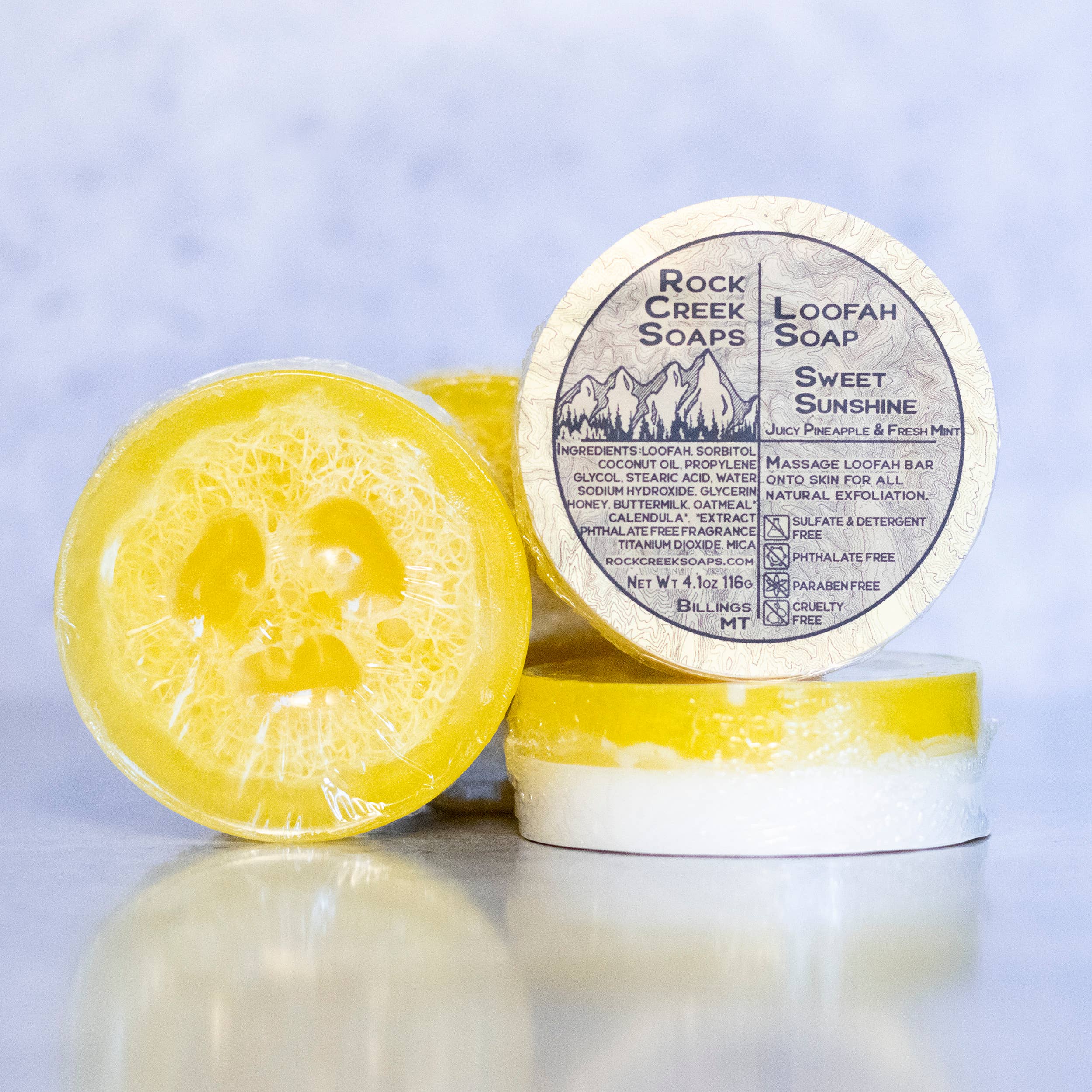 Rock Creek Soaps - Wholesale Loofah - Sweet Sunshine Loofah Soap | Pineapple Mint5