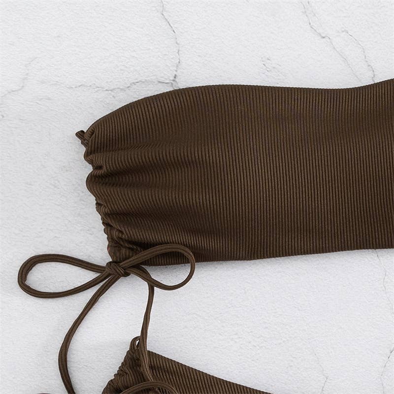 HIDDENBRAND - Wholesale Two Piece Swimsuit - Women's - Split Bandeau Bikini Sexy Swimsuit Multicolor Swimwear13