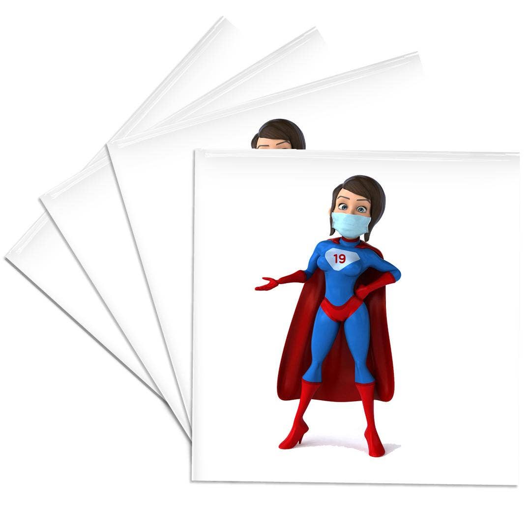 3dRose - Wholesale Coasters - 3dRose, Super Hero Woman Covid 19 Fighter, Face Mask Image, 3DRAMM, Coaster0