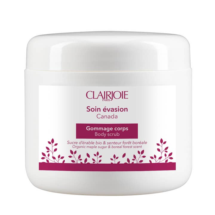 Gommage corps sucre d'érable senteur forêt boréale Canada pour la vente par Clairjoie