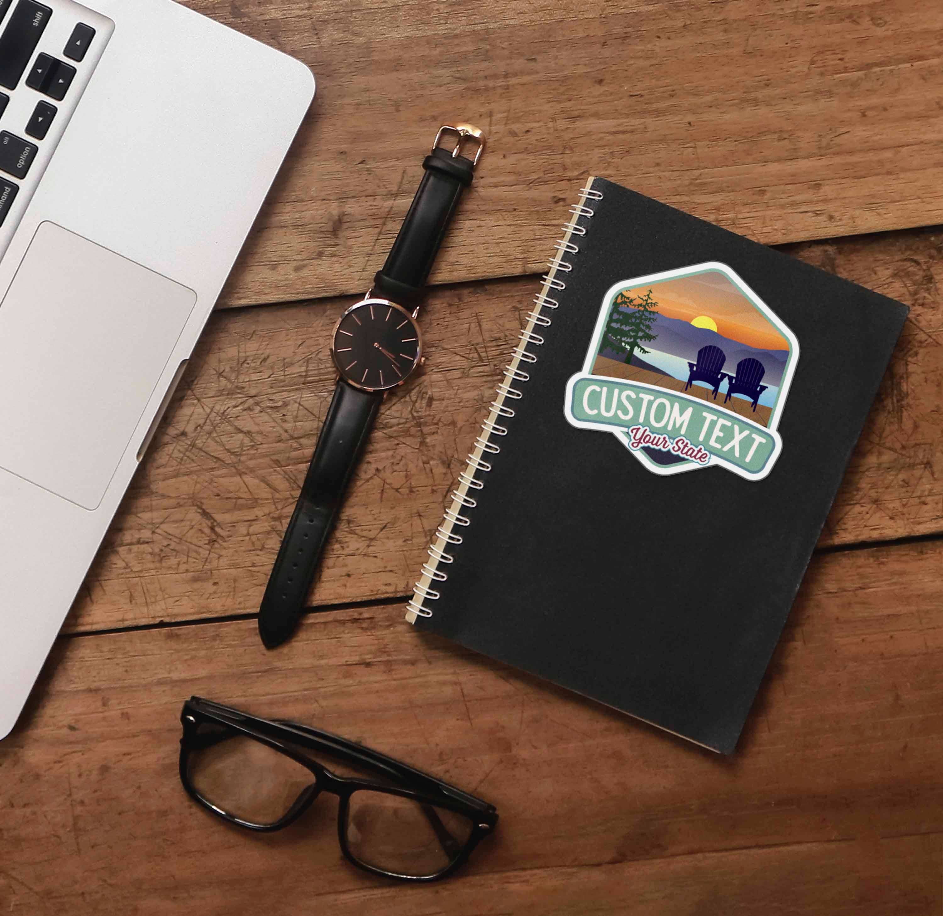 Sentinel Supply - Vente Autocollant - Autocollant personnalisé du lac Sunset - Joli autocollant nature avec nom personnalisé3