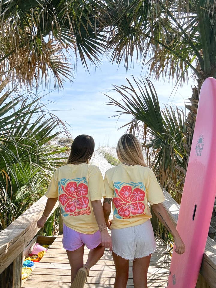Sunhoney Hibiscus By The Sea T-Shirt for wholesale by Sunhoney