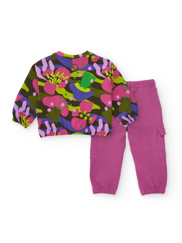 tuc tuc - Wholesale Lounge Set - Kids - Set for girl with printed sweatshirt and pants with pockets1